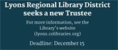 Lyons Regional Library District seeks a new Trustee